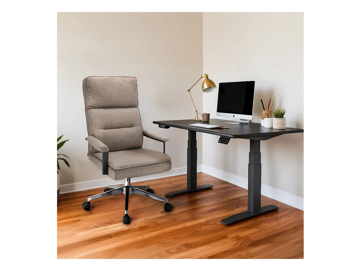 Fauteuil de bureau SEGO tissu brun