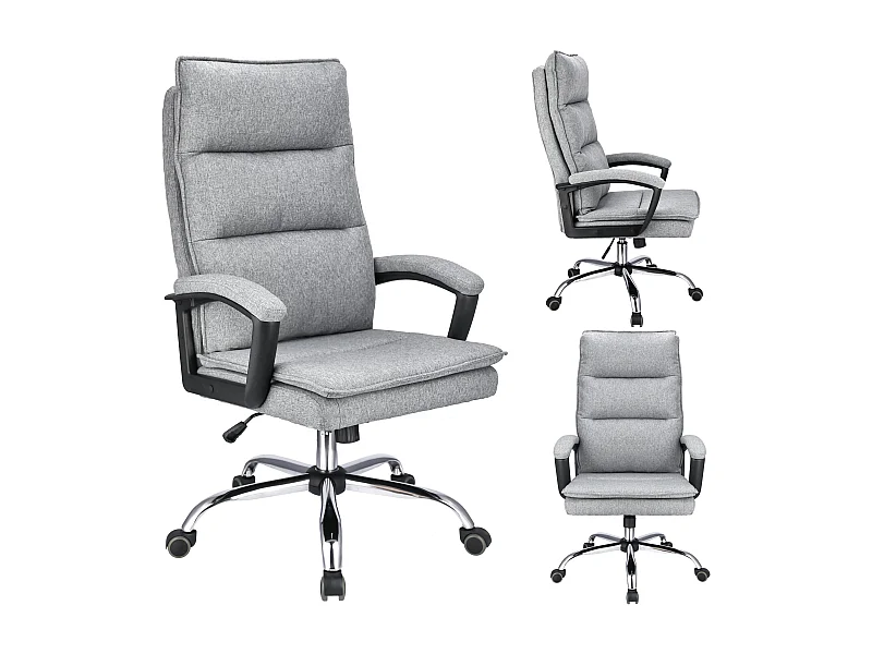 Fauteuil de bureau ESPO tissu gris clair