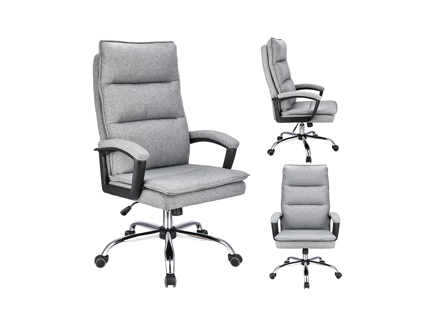 Fauteuil de bureau ESPO tissu gris clair