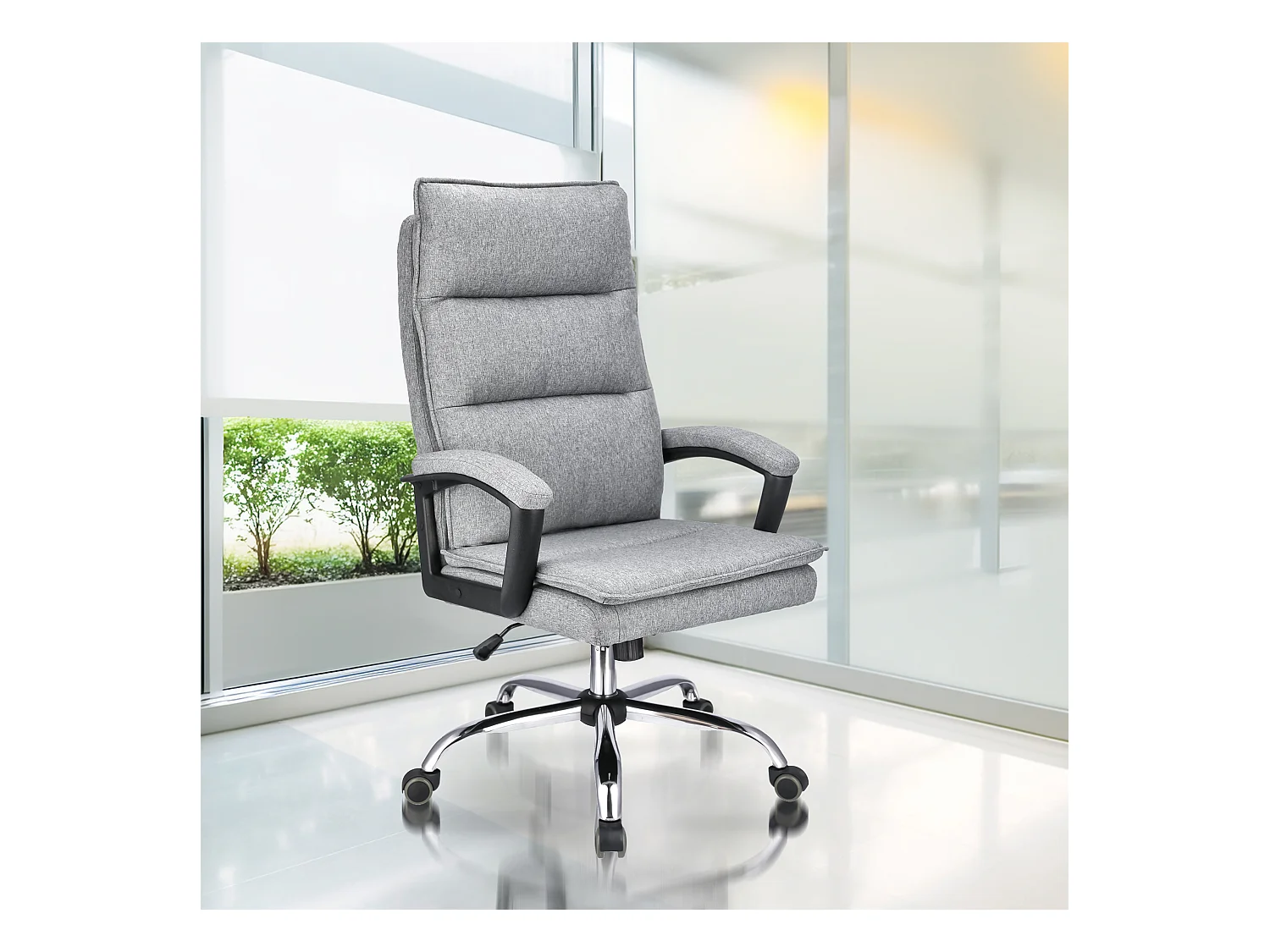 Fauteuil de bureau ESPO tissu gris clair