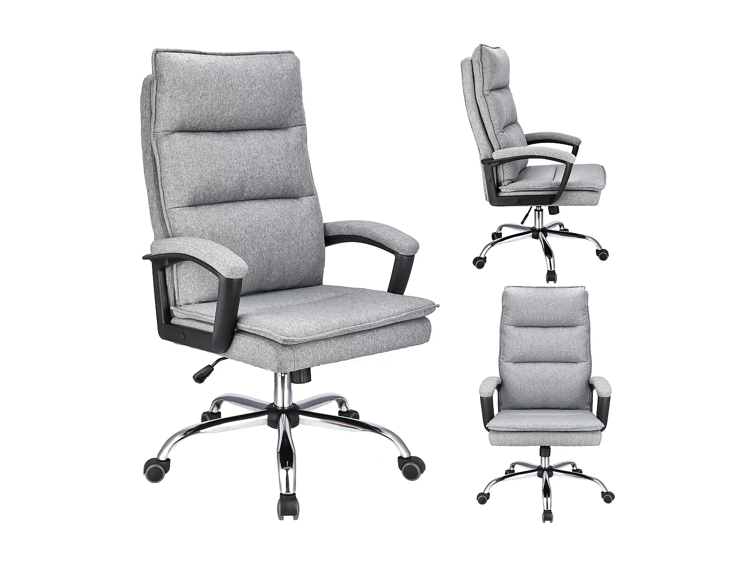 Fauteuil de bureau ESPO tissu gris clair