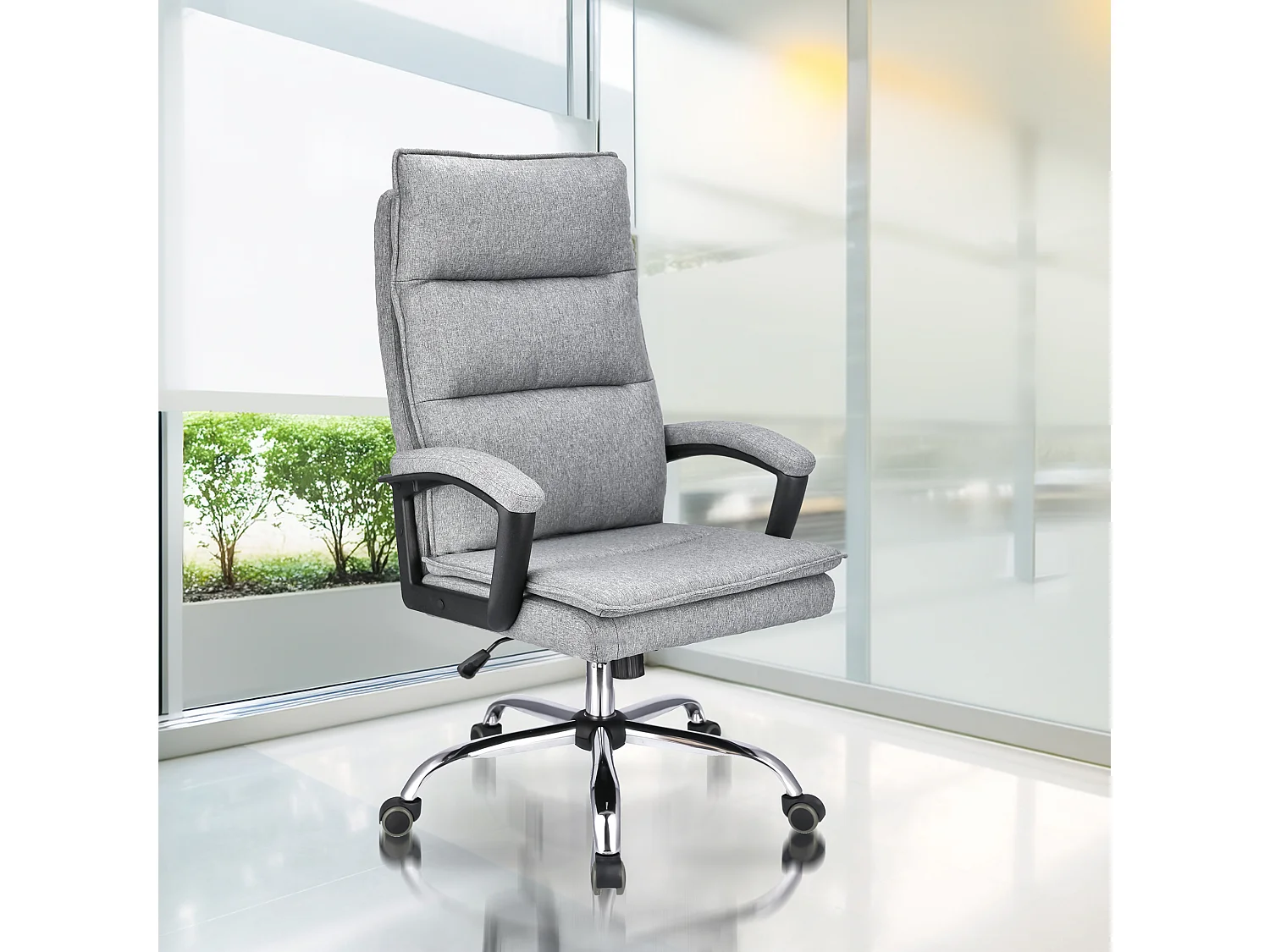 Fauteuil de bureau ESPO tissu gris clair