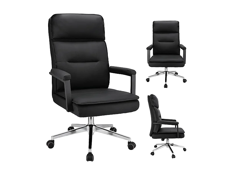 SEGO fauteuil de bureau en cuir écologique noir