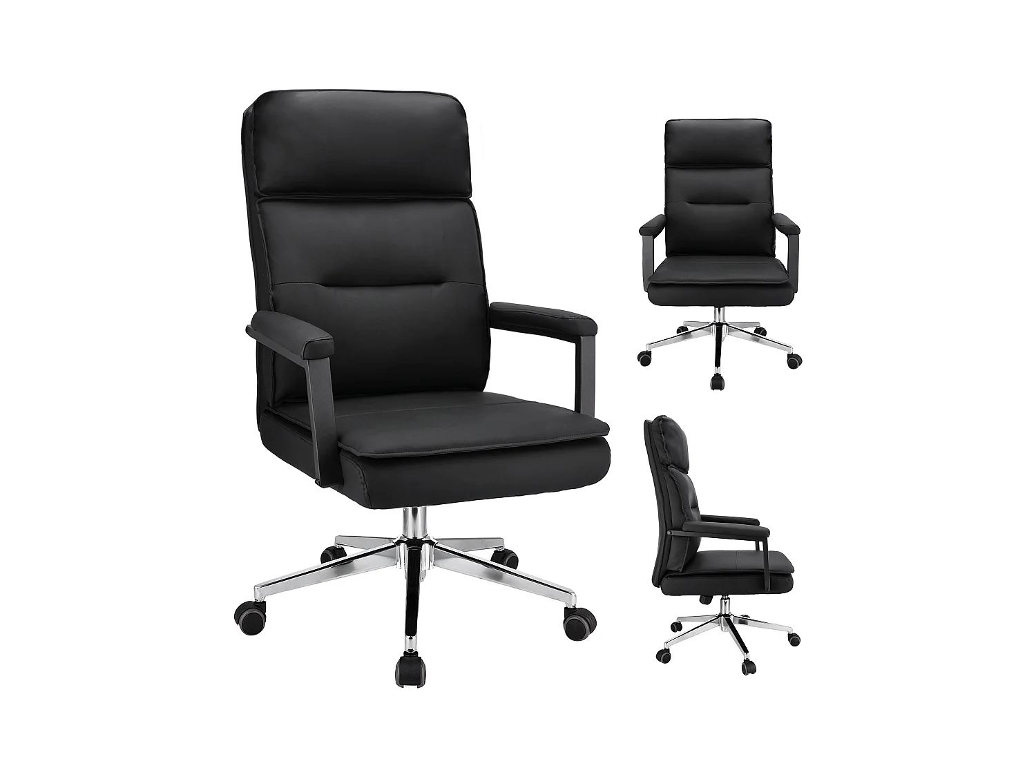 SEGO fauteuil de bureau en cuir écologique noir