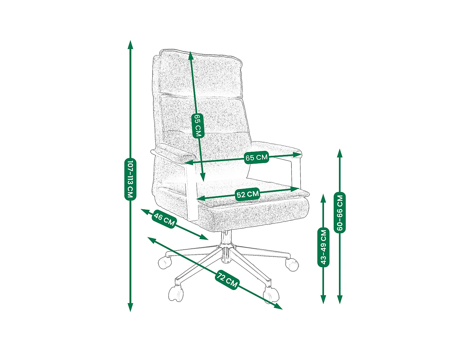 SEGO fauteuil de bureau en cuir écologique noir