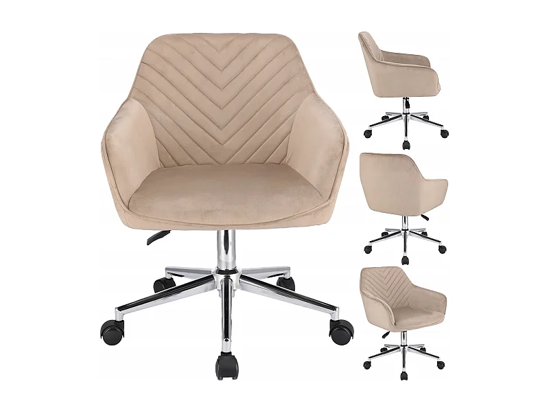 Fauteuil NAPOLI en beige avec pieds en argent