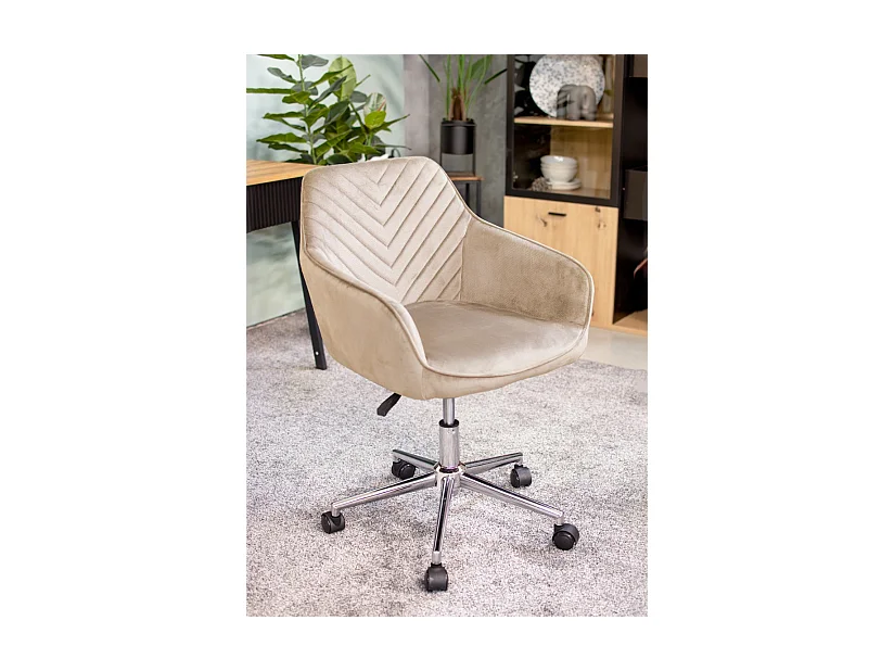 Fauteuil NAPOLI en beige avec pieds en argent