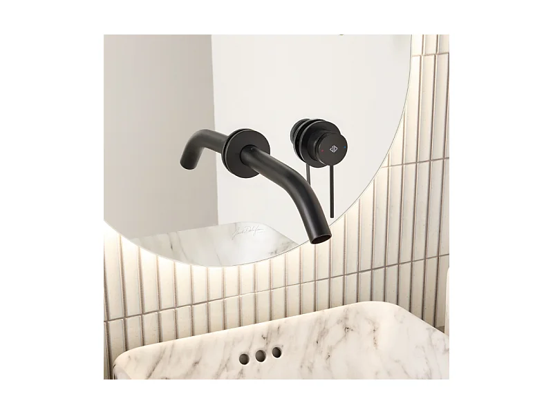 Mitigeur lavabo encastré JACOB DELAFON Grands Boulevards Noir mat  + poignée + corps encastré