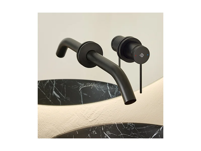 Mitigeur lavabo encastré JACOB DELAFON Grands Boulevards Noir mat  + poignée + corps encastré