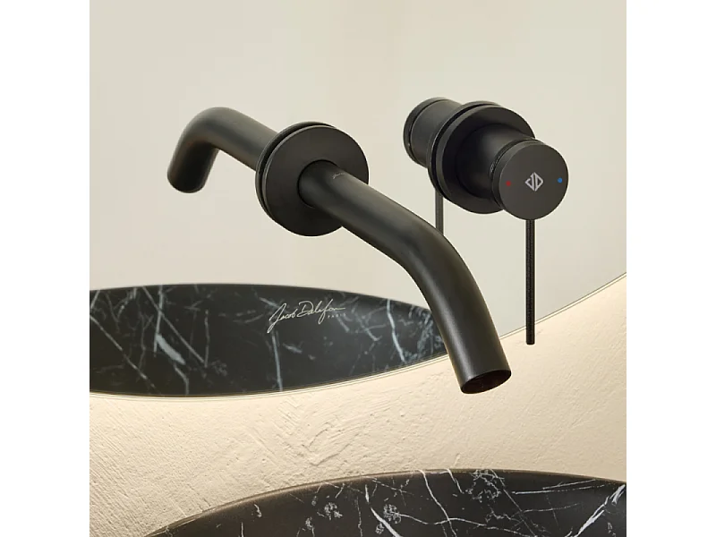 Mitigeur lavabo encastré JACOB DELAFON Grands Boulevards Noir mat  + poignée + corps encastré