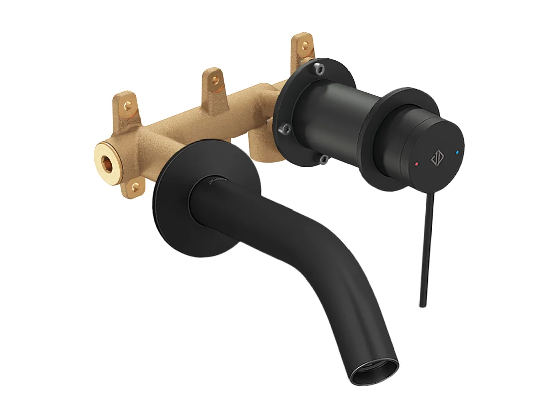 Mitigeur lavabo encastré JACOB DELAFON Grands Boulevards Noir mat  + poignée + corps encastré