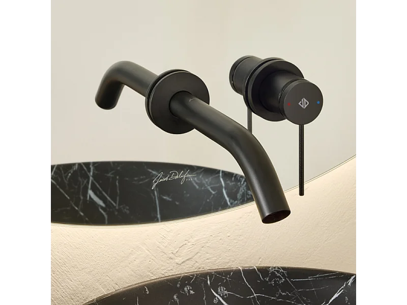 Mitigeur lavabo encastré JACOB DELAFON Grands Boulevards Noir mat  + poignée + corps encastré