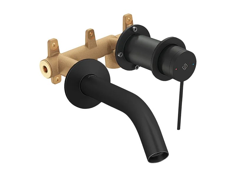 Mitigeur lavabo encastré JACOB DELAFON Grands Boulevards Noir mat  + poignée + corps encastré