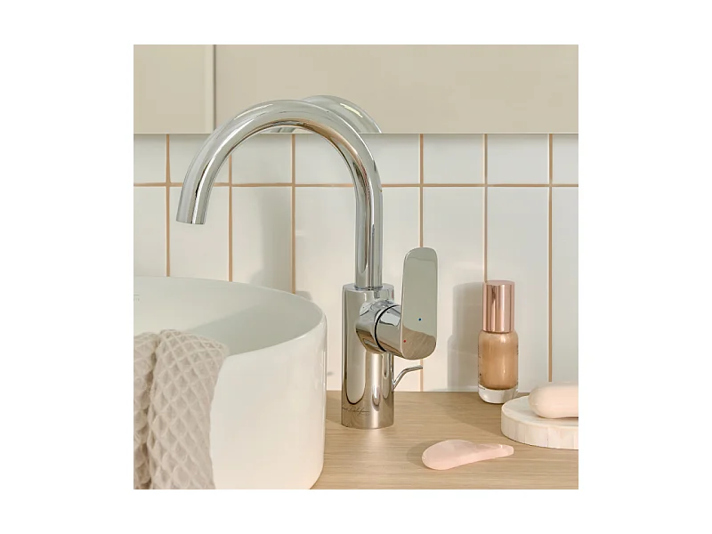 Mitigeur lavabo tube JACOB DELAFON July+ avec vidage Chromé