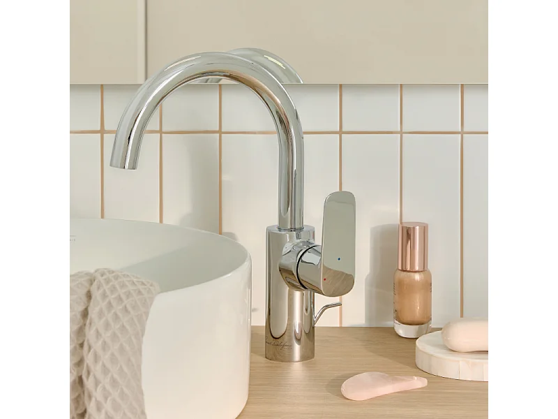 Mitigeur lavabo tube JACOB DELAFON July+ avec vidage Chromé