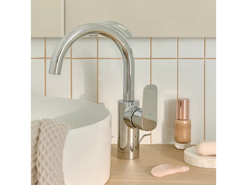 Mitigeur lavabo tube JACOB DELAFON July+ avec vidage Chromé