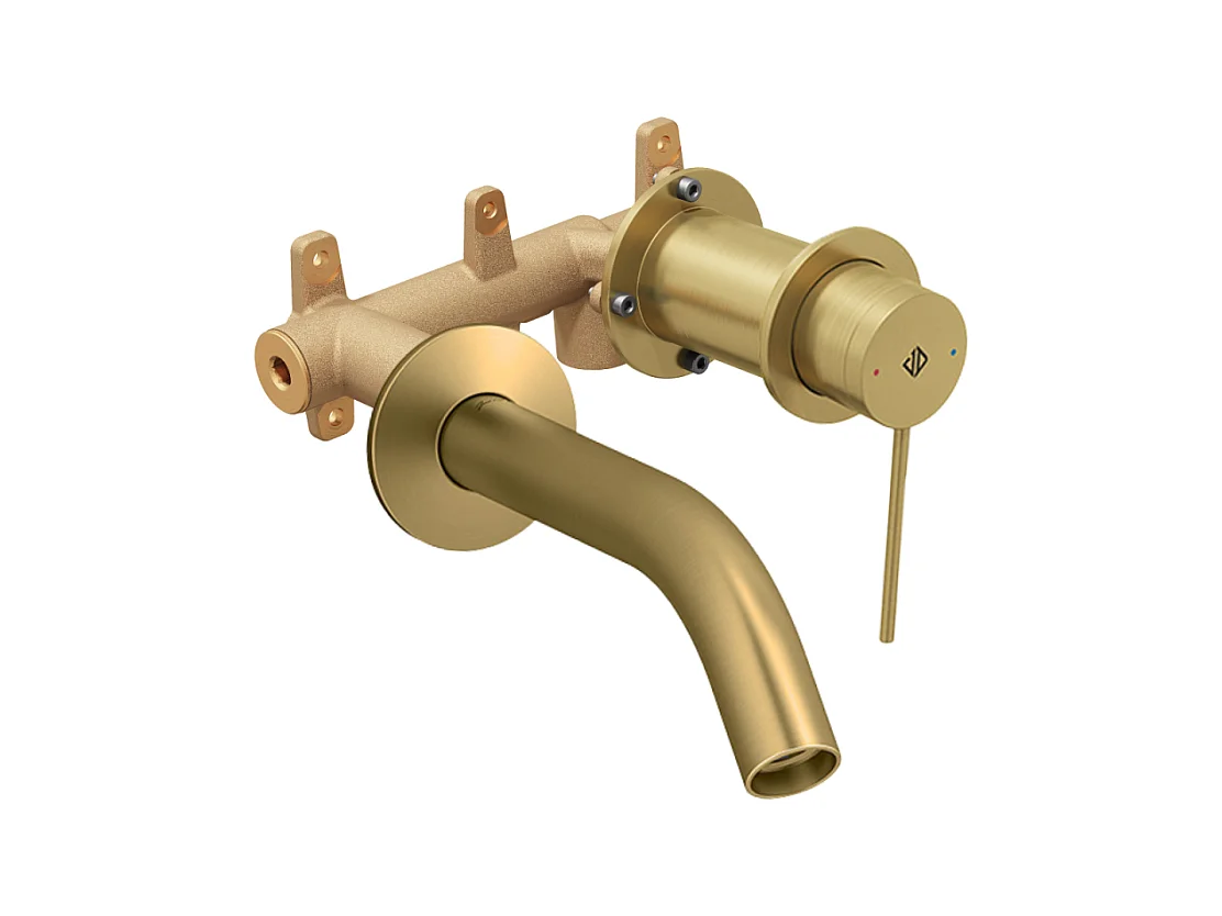 Mitigeur lavabo encastré JACOB DELAFON Grands Boulevards Laiton brossé  + poignée + corps encastré