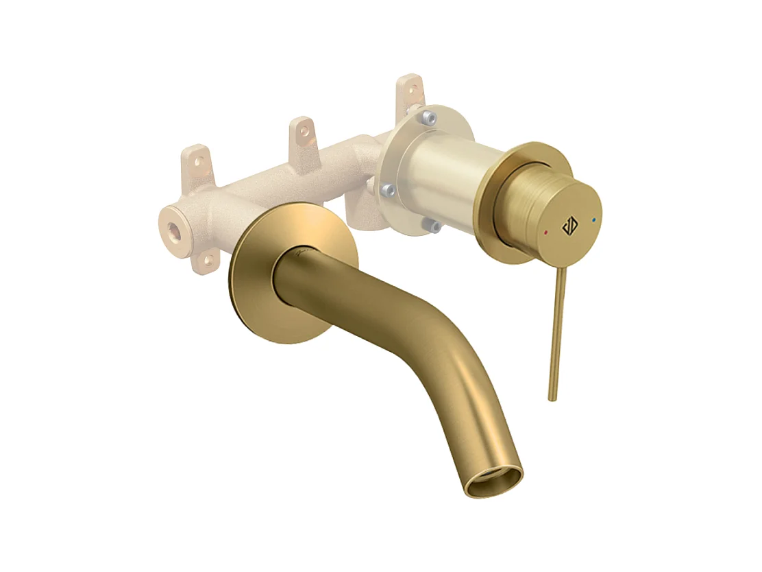 Mitigeur lavabo encastré JACOB DELAFON Grands Boulevards Laiton brossé  + poignée + corps encastré