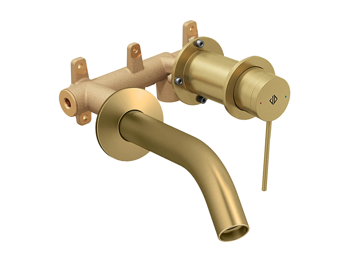 Mitigeur lavabo encastré JACOB DELAFON Grands Boulevards Laiton brossé  + poignée + corps encastré