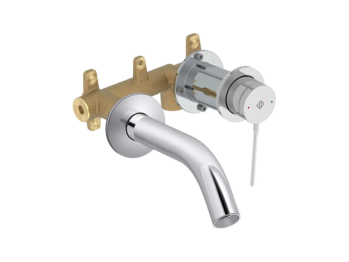 Mitigeur lavabo encastré JACOB DELAFON Grands Boulevards Chromé  + poignée + corps encastré