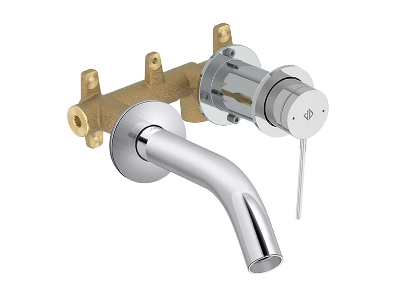 Mitigeur lavabo encastré JACOB DELAFON Grands Boulevards Chromé  + poignée + corps encastré