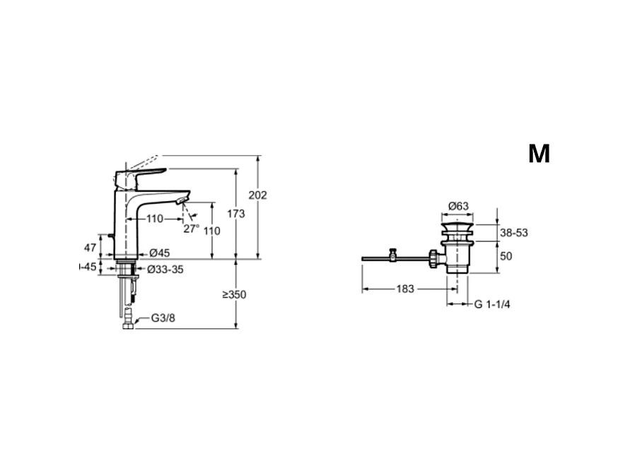 Mitigeur lavabo M JACOB DELAFON July+ noir mat