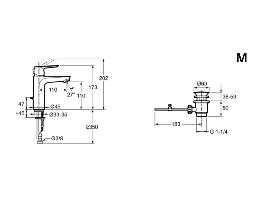 Mitigeur lavabo M JACOB DELAFON July+ noir mat