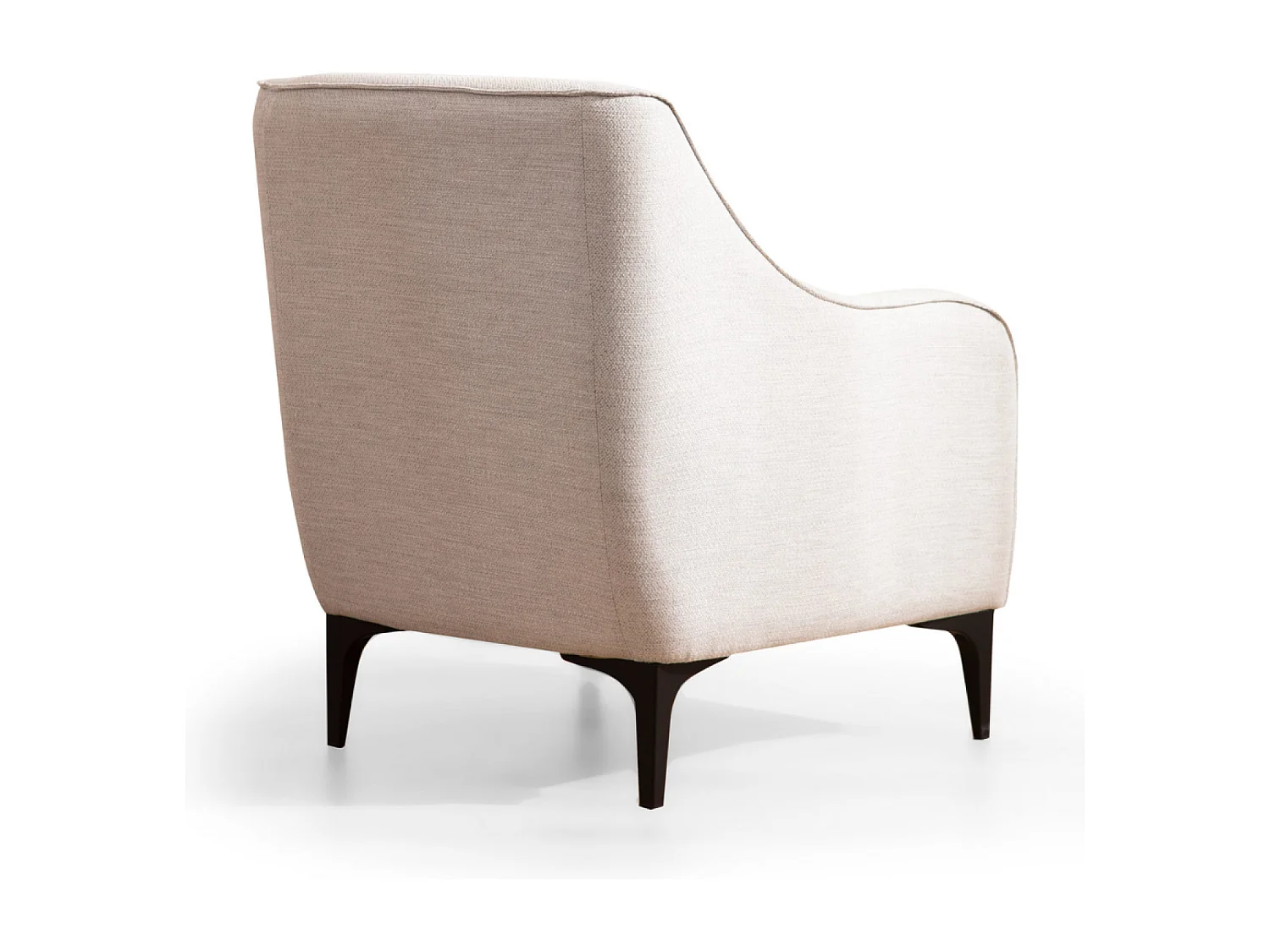 Poltrona in Tessuto Bianco Sporco JAMES con Braccioli - Comodo ed Elegante