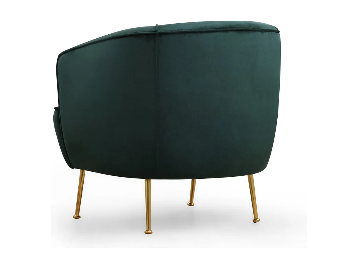 Fauteuil velours vert - pieds dorés DAVIS