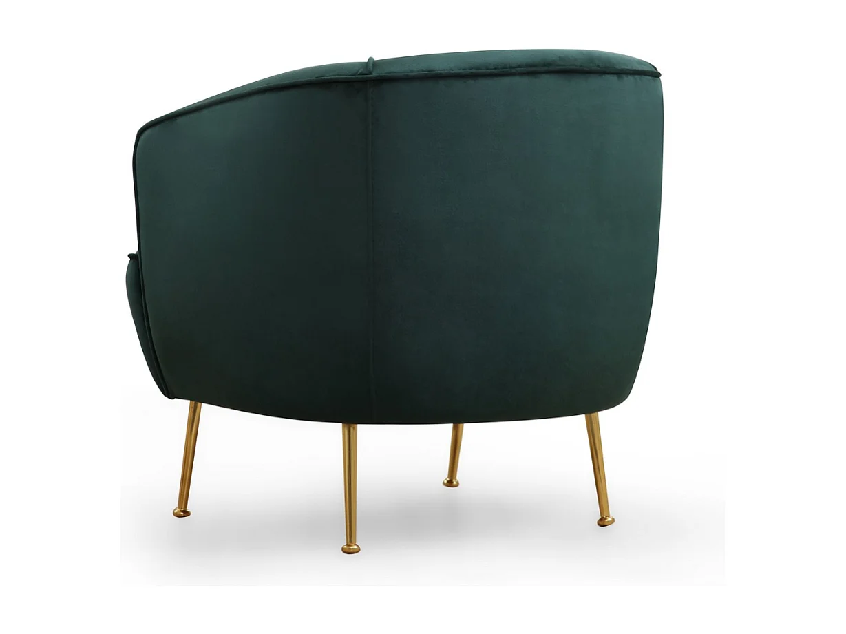 Fauteuil velours vert - pieds dorés DAVIS