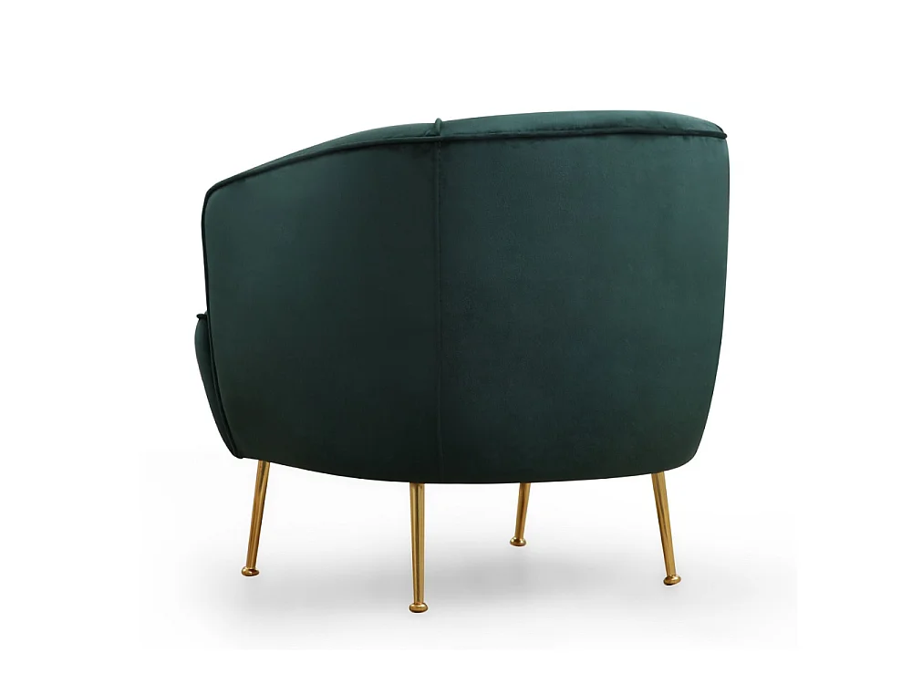 Fluweelgroene fauteuil DAVIS - Gouden poten - Comfortabel en elegant