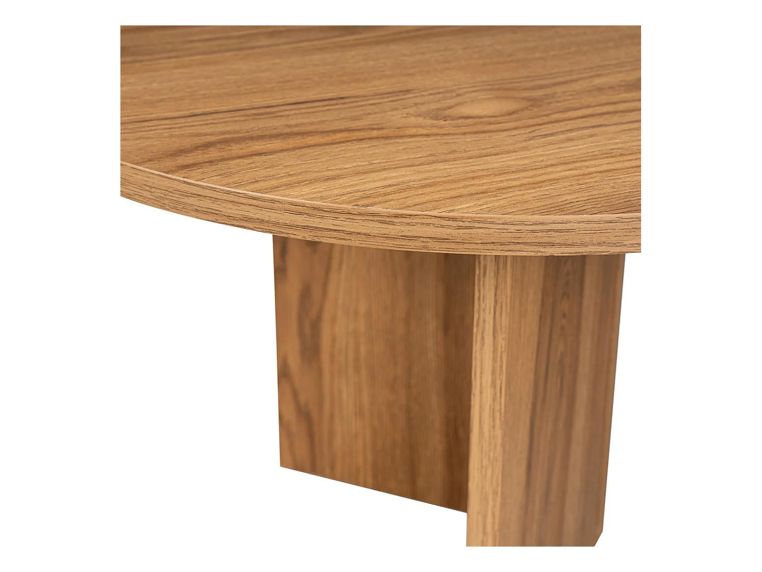 Mesa de centro oval design em madeira castanha 120cm com arrumação