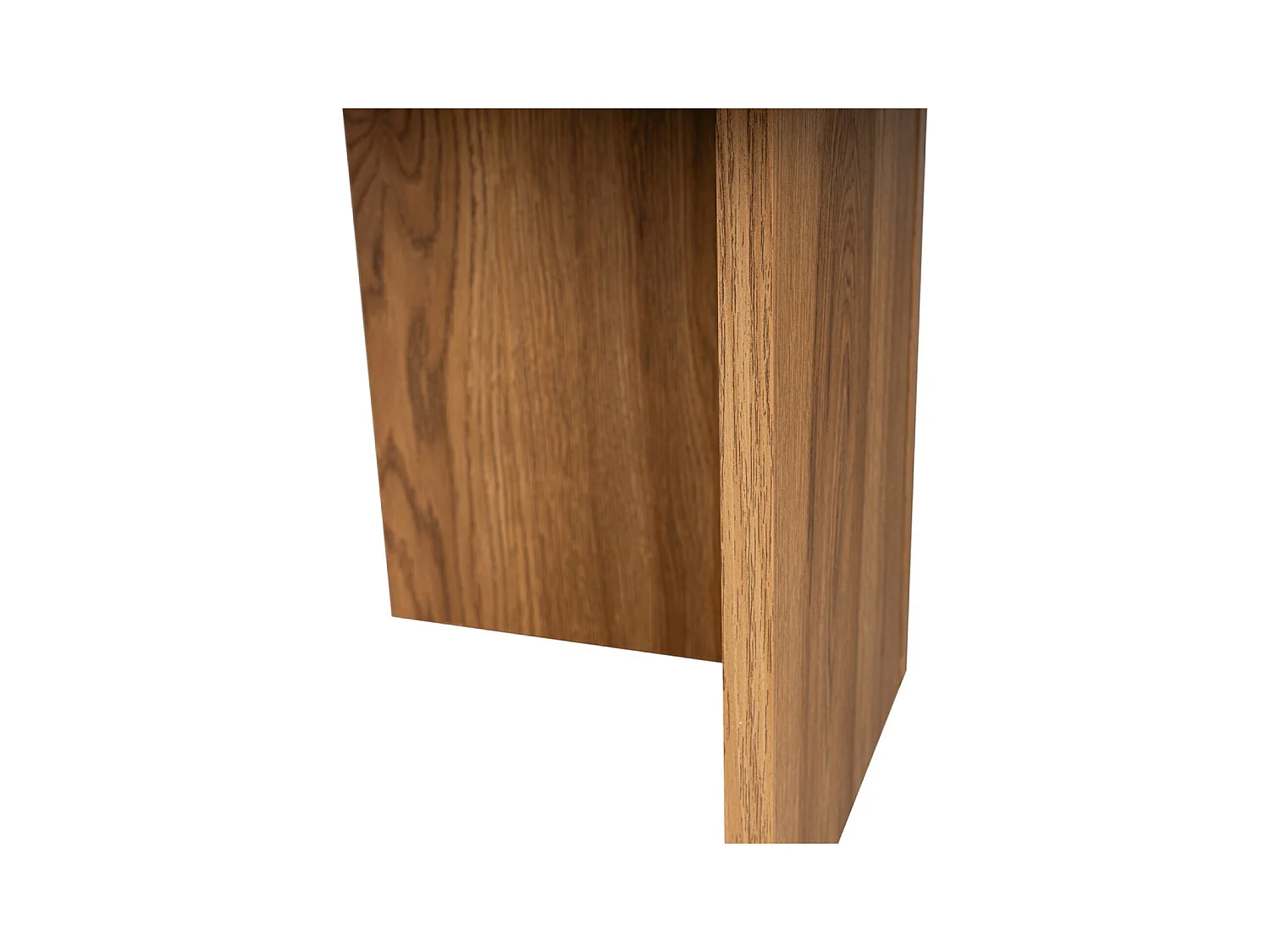 Mesa de centro oval design em madeira castanha 120cm com arrumação