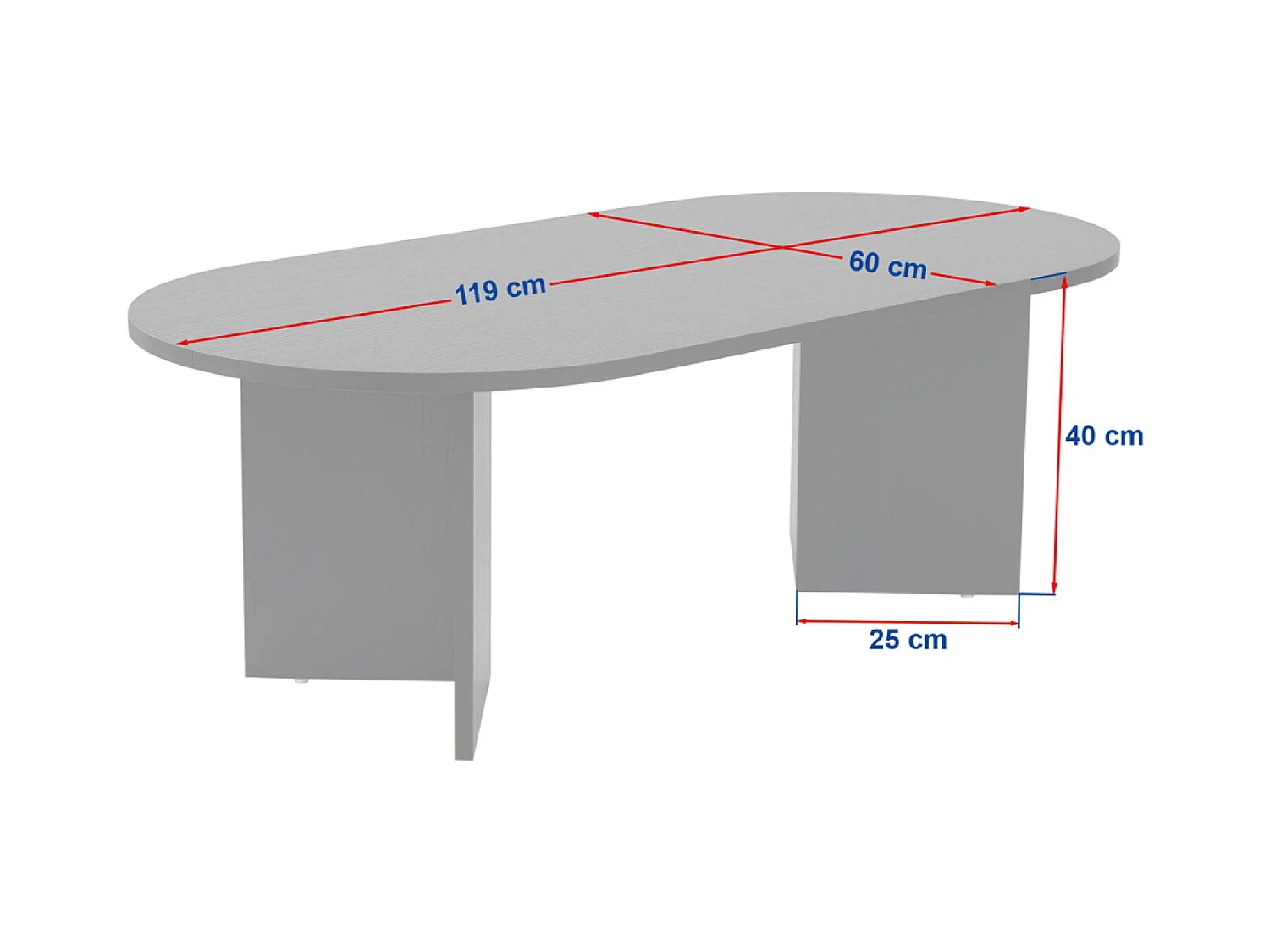 Table basse ovale effet travertin 119x60cm AZOS