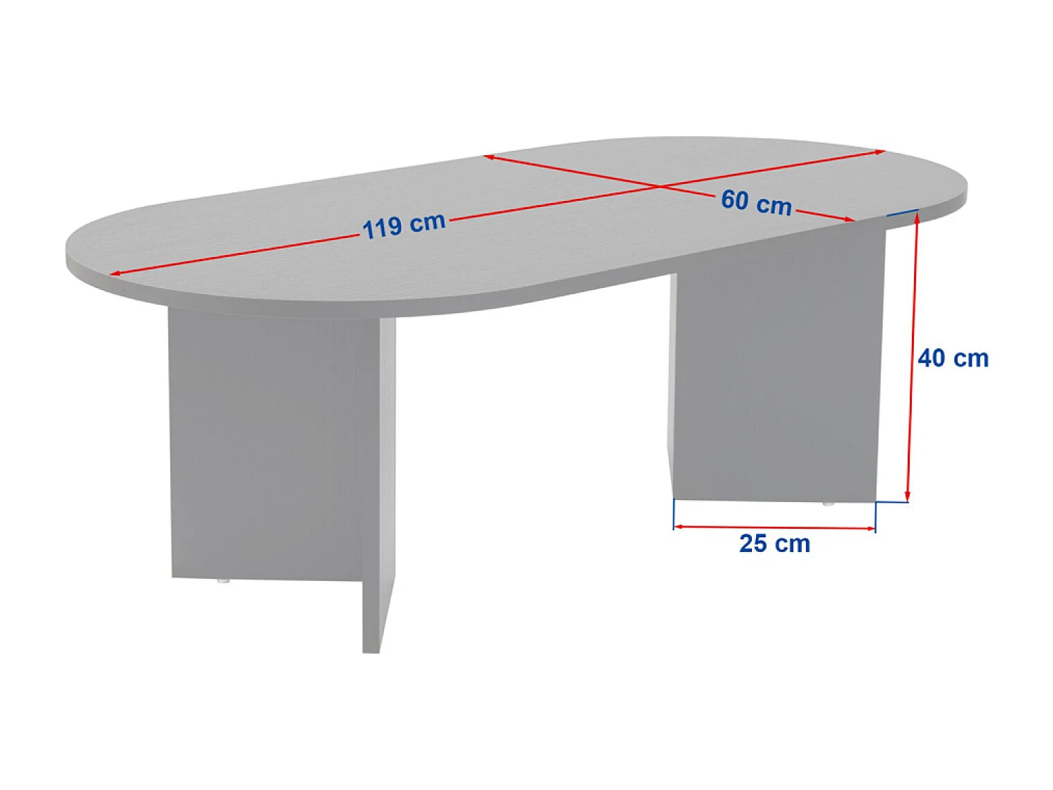 AZOS - Table basse ovale blanche 119x60cm
