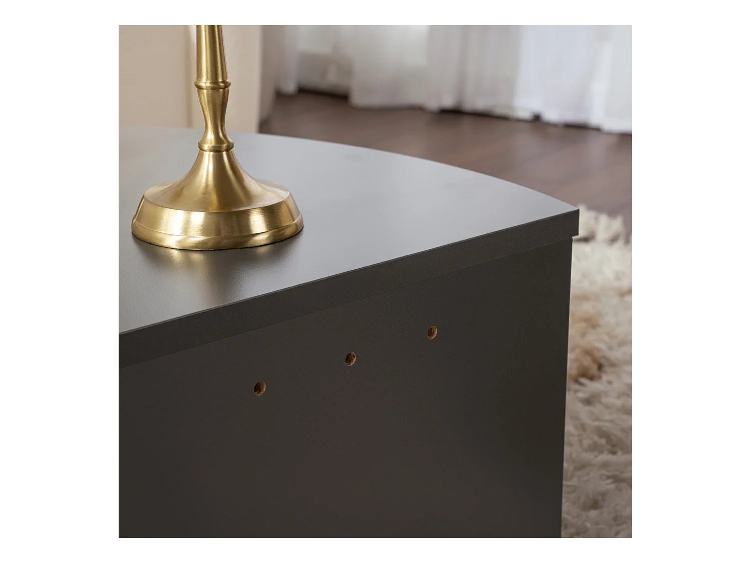 Table basse ronde podium anthracite 90cm VARI