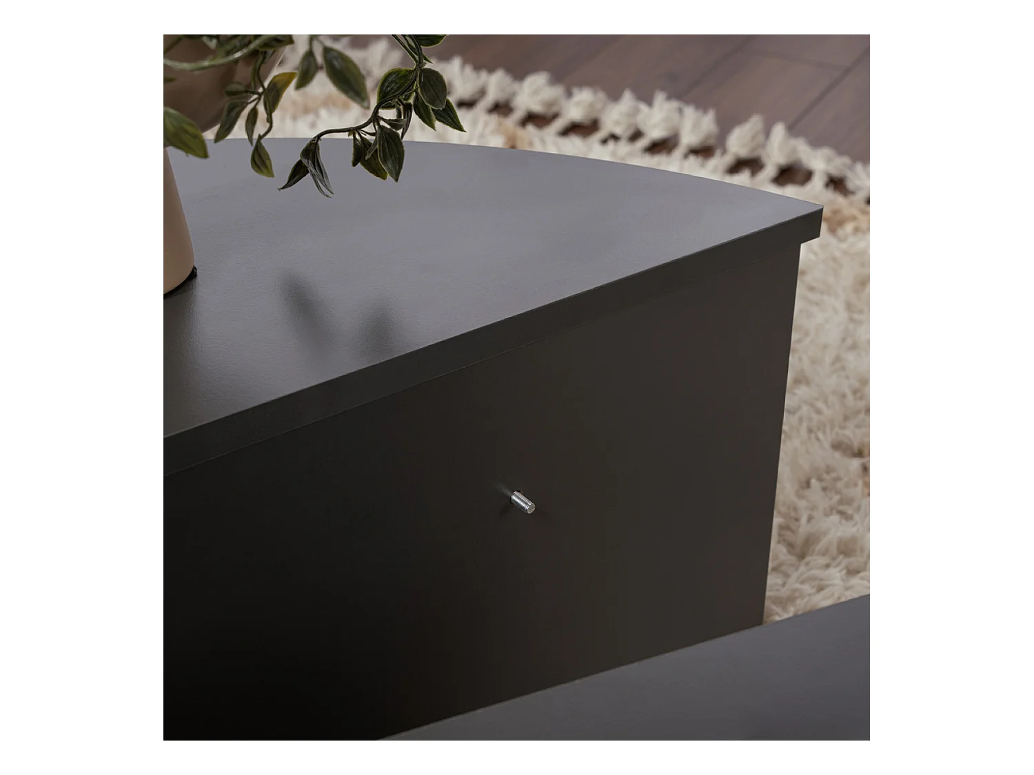 Table basse ronde podium anthracite 90cm VARI
