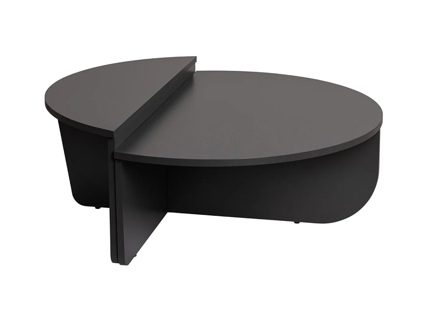 Table basse ronde podium anthracite 90cm VARI
