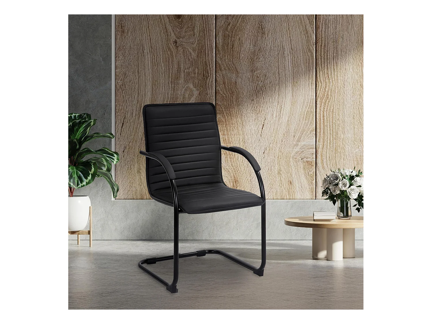 Chaise visiteur Tira revêtement en similicuir