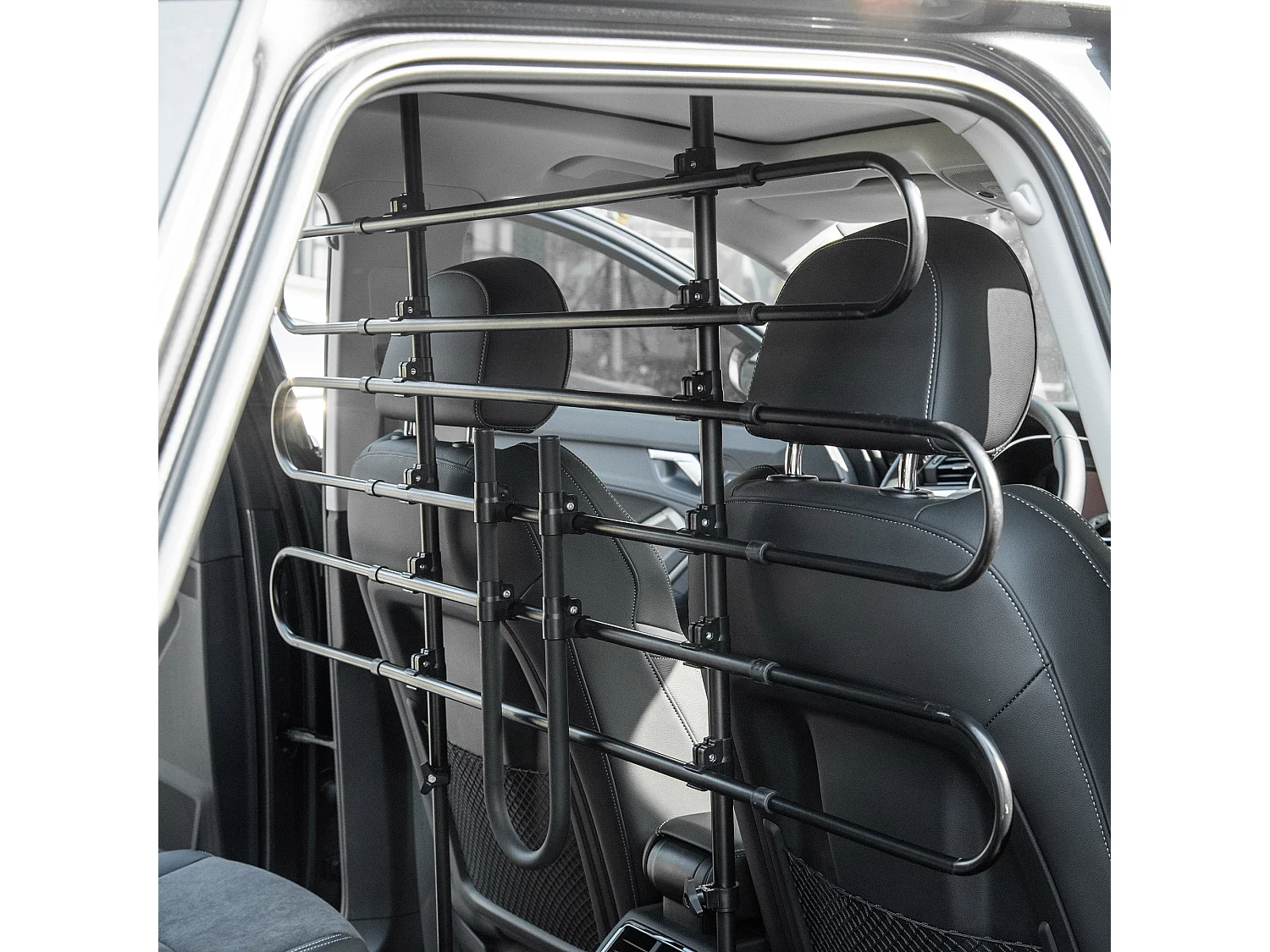 Grille de séparation extensible voiture barrière de sécurité barre réglable pour chien acier noir