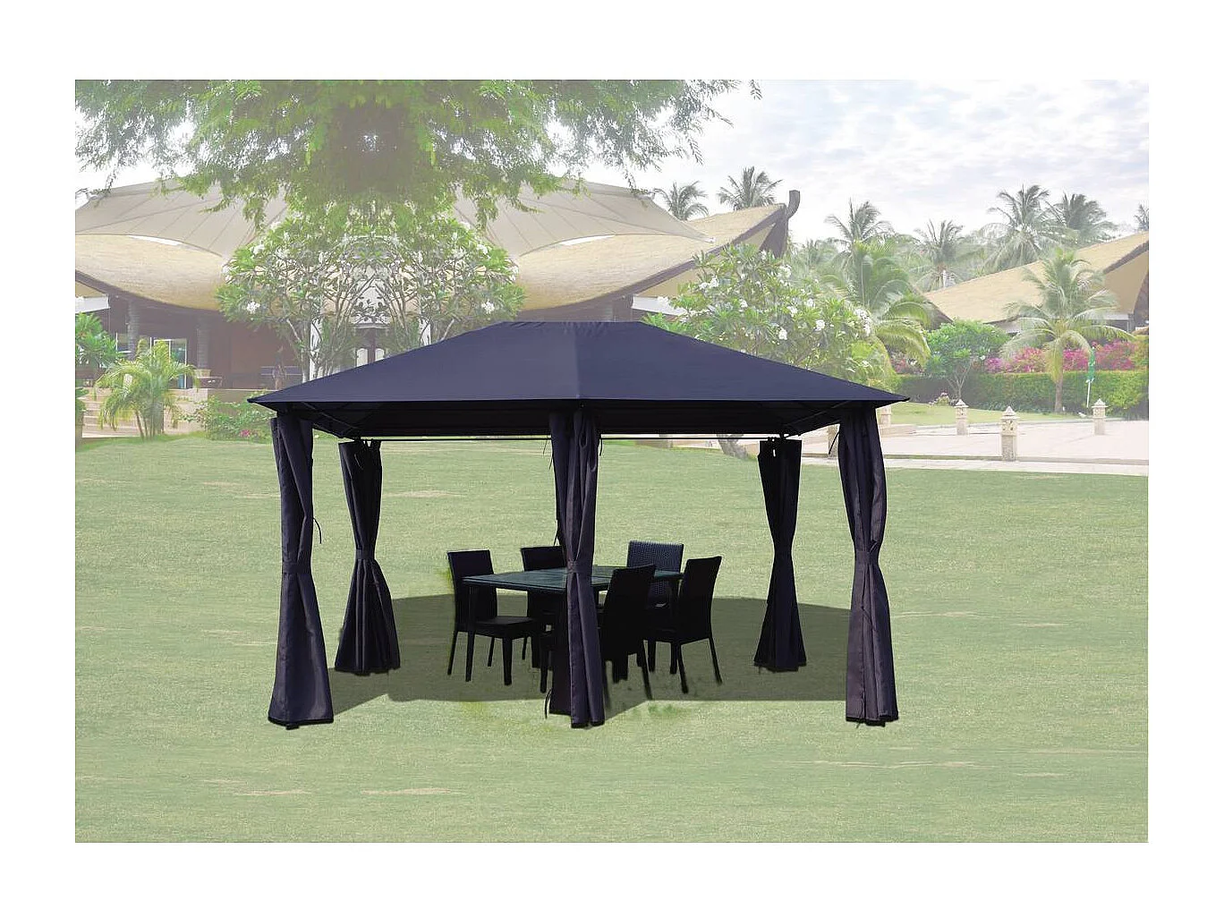 Lona y cortinas para Pergola "Rosita" - 3 x 4 m - Gris