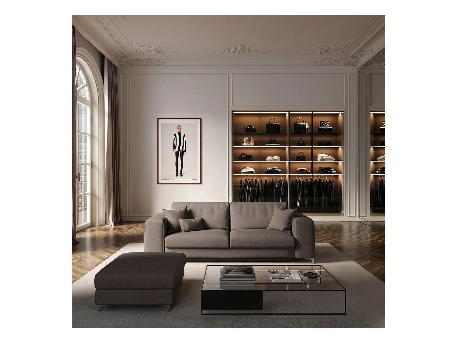 Rodier Canapé 3 places convertible Rene gris cendré