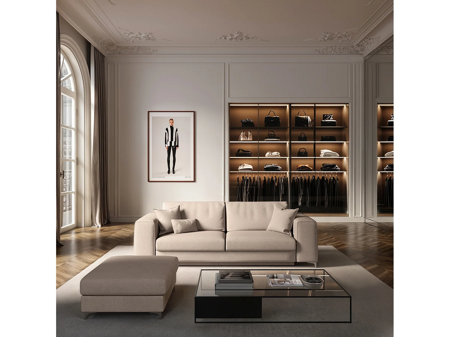 Rodier Canapé 3 places convertible Rene beige