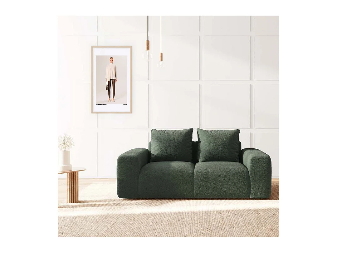 Rodier Canapé 2 places Monce vert bouteille