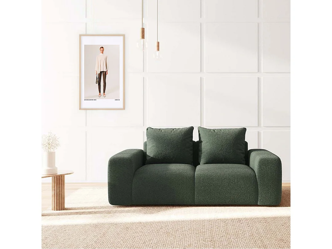 Rodier Canapé 2 places Monce vert bouteille