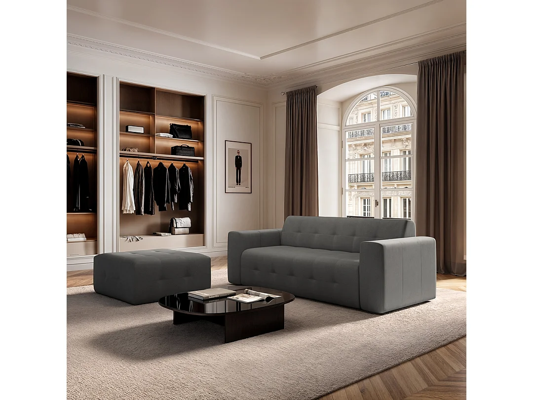 Rodier Canapé 3 places Tuil gris argenté