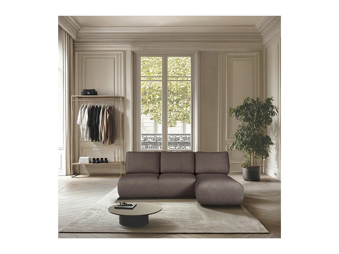 Rodier Canapé méridienne droite sans accoudoirs Mirel brun