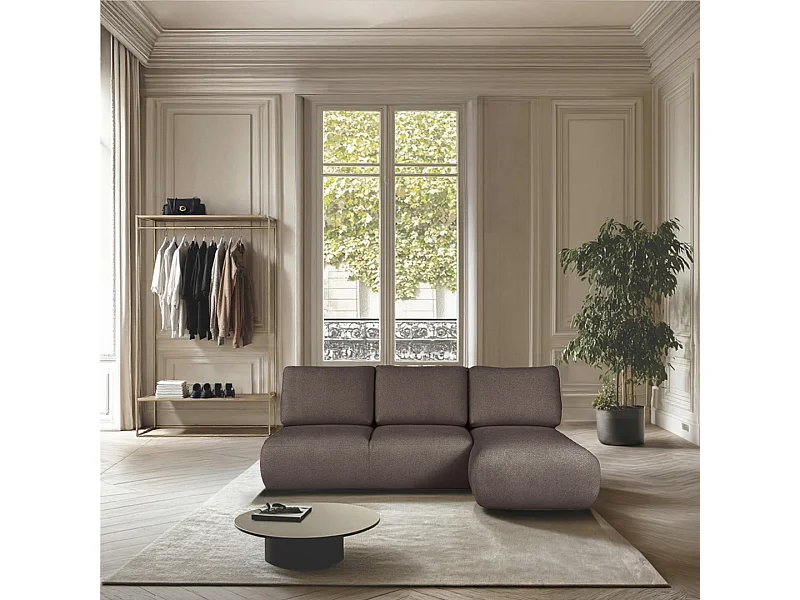 Rodier Canapé méridienne droite sans accoudoirs Mirel brun