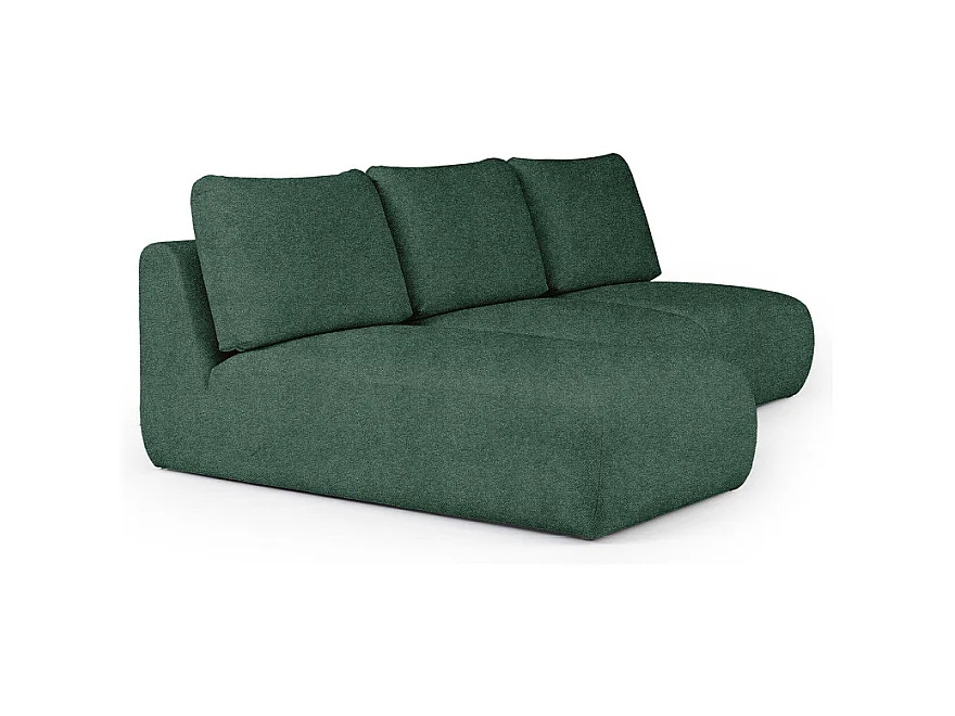Rodier Canapé méridienne gauche sans accoudoirs Mirel vert