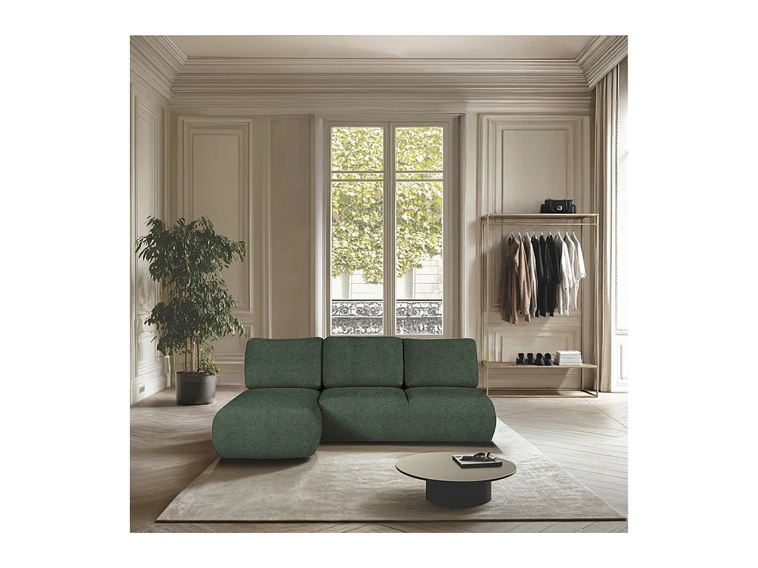 Rodier Canapé méridienne gauche sans accoudoirs Mirel vert